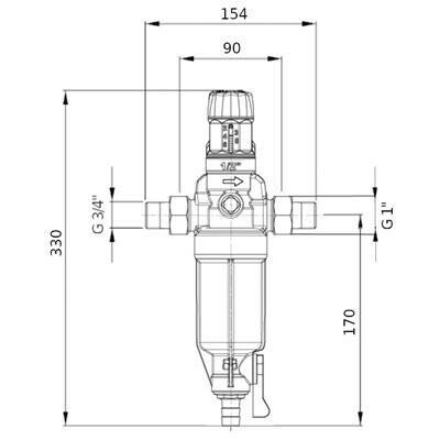 BWT Protector mini HWS C/R 3/4" szűrő vízszűrő nyomáscsökkentővel hidegvizes (810549)