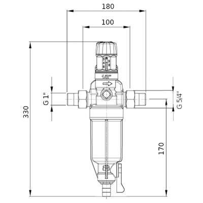 BWT Protector mini HWS C/R 1" szűrő vizszűrő nyomáscsökkentővel hidegvizes (810550)