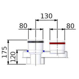 Tricox PPs/Alu osztó adapter, 80/125 - 2x80mm-2