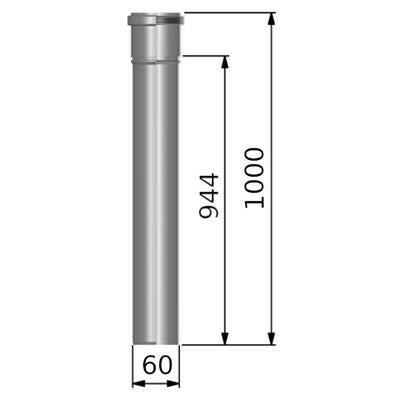 Tricox PPs cső 60mm, hossz: 1000mm-1