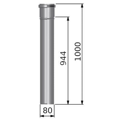 Tricox PPs cső 80mm, hossz: 1000mm-1