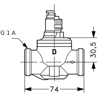 Danfoss RA - C 3/4" radiátor szelep egyenes KM 1" (013G3096)