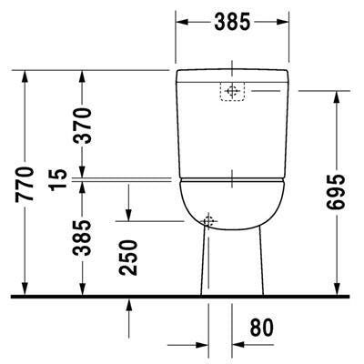 Duravit D - Code monoblokkos WC csésze alsó kifolyású, mélyöblítésű (21110100002)