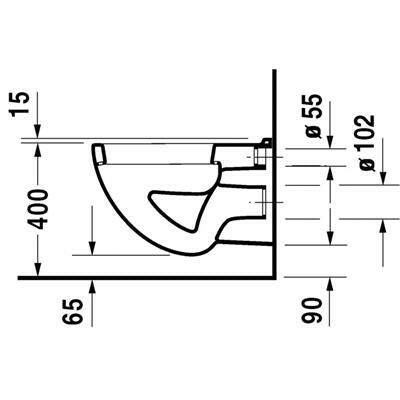 DURAVIT D-Code wc, fali, lapos öblítésű (DR22100900002)-1