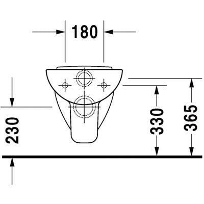 DURAVIT D-Code wc, fali, lapos öblítésű (DR22100900002)-3