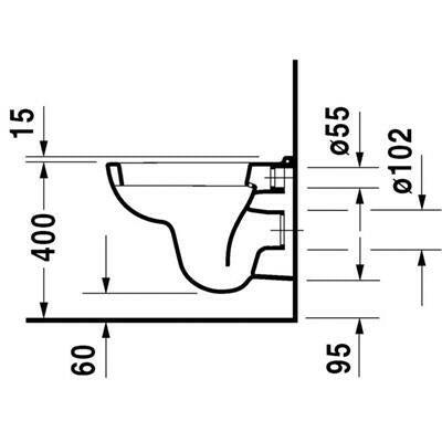 DURAVIT D-Code wc, fali, mély öblítésű, comp. 48 cm (DR22110900002)-2