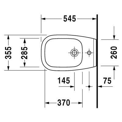 Duravit D - Code bidé fali 1 csaplyukkal (22571500002)