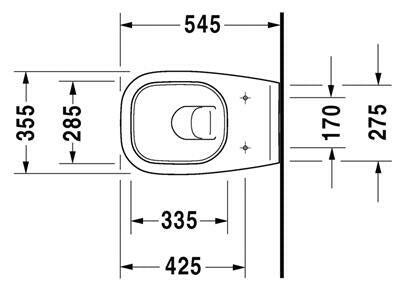 Duravit D - Code WC csésze fali, mélyöblítésű (25350900002)