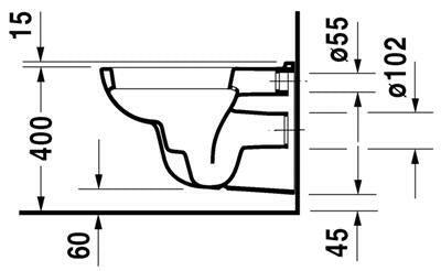 Duravit D - Code WC csésze fali, mélyöblítésű (25350900002)