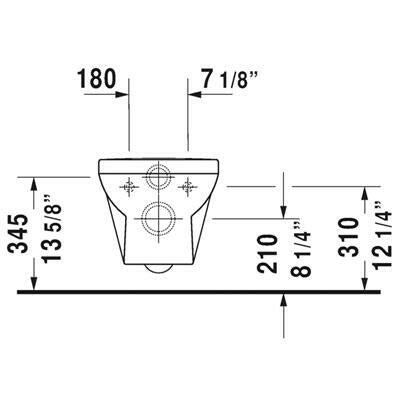 DURAVIT Durastyle Basic WC perem nélkül, mélyöblítésű, fali (2562090000) - kifutó-3