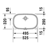 DURAVIT D-Code mosdó, 49x29cm, alulról beépíthető (DR0338490000)-2