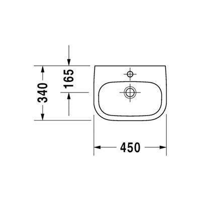 DURAVIT D-Code kézmosó, 45x34cm (DR07054500002)-1