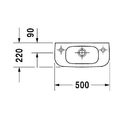 Duravit D - Code kézmosó 50x22 jobb csaplyuk (706500082)