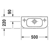 DURAVIT D-Code kézmosó, 50x22cm, bal csaplyuk (DR07065000092)-1