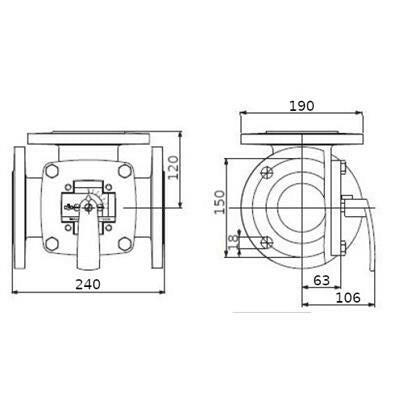 ESBE 3F 80-150 karimás keverőszelep DN 80 3 járatú (11101000)-1