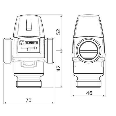 ESBE VTA - 321 termosztatikus keverőszelep 3/4" belső menetes 20 - 43C (31100700)