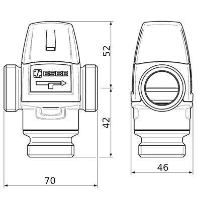 ESBE VTA - 322 termosztatikus keverőszelep 1" külső menetes 20 - 43C (31100900)