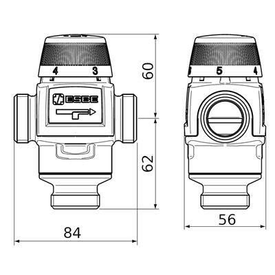 ESBE VTA572 20-55C 20-4,5 KM 1"  termosztatikus keverőszelep-0