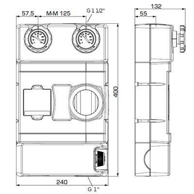 ESBE GFF111 VTA372 - 25 1" kevert köri keringető egység 180mm PN6 szivattyú nélkül 20 - 55 °C (61220100)