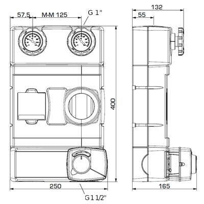 ESBE GRF111 VRG432 - 25 + ARA661 3/4" kevert köri keringető egység szelep + motor 180mm PN6 szivattyú nélkül (61241100)