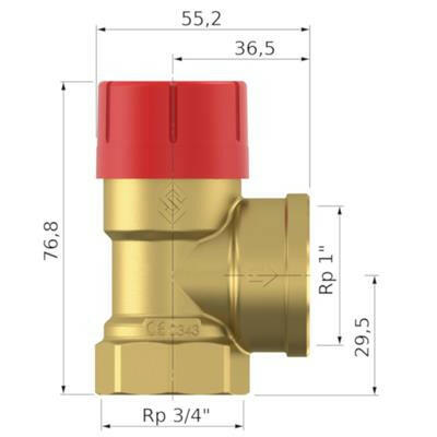 Flamco biztonsági szelep Prescor 3/4" - 1" 2,5 bar (27020)