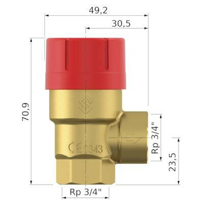 Flamco biztonsági szelep Prescor 3/4" - 3/4" 1,8 bar (27021)