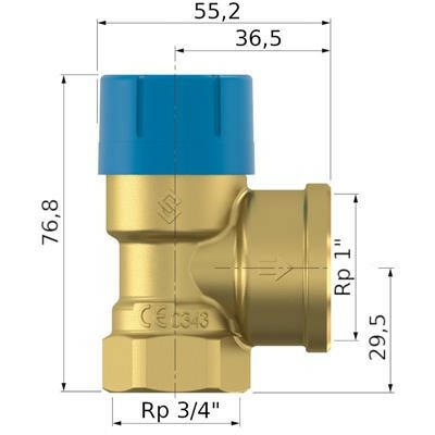 Flamco biztonsági szelep Prescor B 3/4" 8 bar (27111)