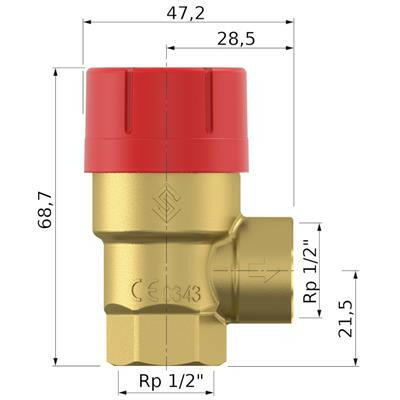 Flamco biztonsági szelep Prescor 1/2" - 1/2" 1,5 bar (27608)