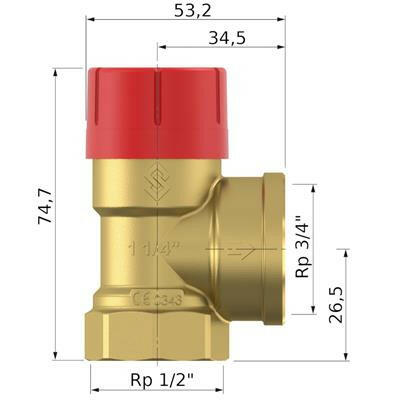 Flamco biztonsági szelep Prescor 1/2" - 3/4" 3 bar (27634)