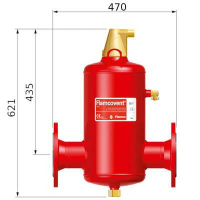 Flamcovent légleválasztó F 080, PN10, karimás-1