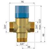 Flamco Flamcomix termoszt. keverőszelep 3/4" KM 35-70 C° - (kifutó)-1