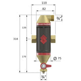 Flamcovent Clean Smart kombi mágneses leválasztó 5/4"-1