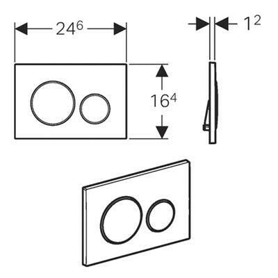 Geberit Sigma20 nyomólap szálcsiszolt/fényes króm/szálcsiszolt (115.882.SN.1)