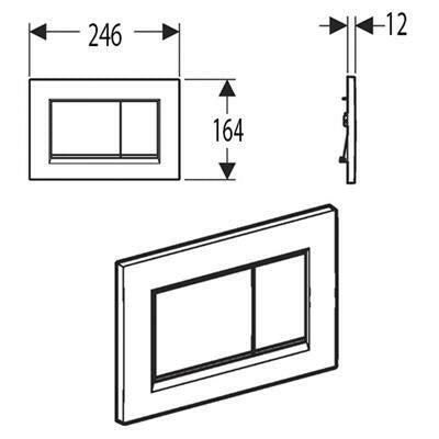 Geberit Sigma30 nyomólap fényes króm/matt króm / fényes króm (115.883.KH.1)