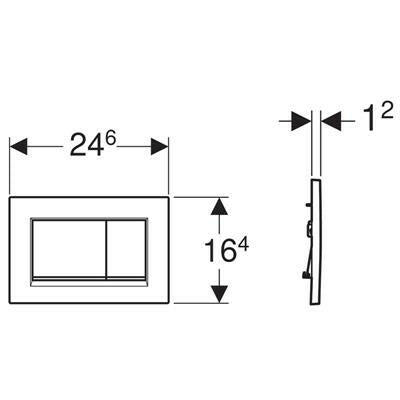 Geberit Sigma30 nyomólap matt króm/fényes króm/matt króm, kifutó típus, helyette 115.883.JQ.1-1