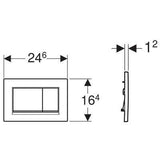 Geberit Sigma30 nyomólap matt króm/fényes króm/matt króm, kifutó típus, helyette 115.883.JQ.1-1