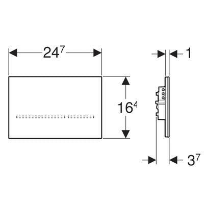 Geberit Sigma80 nyomólap fekete üveg 116.092.SG.1-1