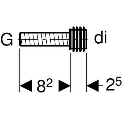 Geberit öblítőcső toldó tömítőmandzsettával, di=35mm, G=1/2" (119.702.00.1)