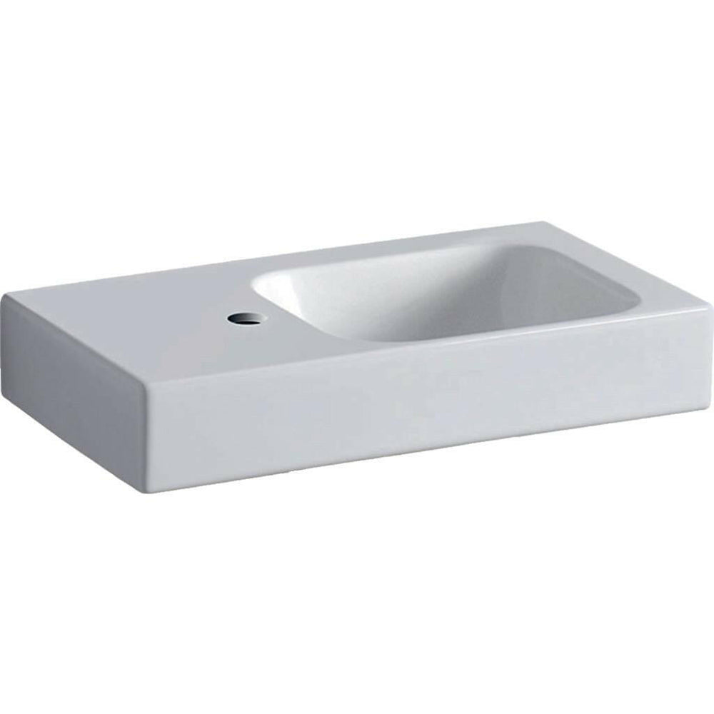 Geberit iCon kézmosó pakolófelülettel 53x13,5x31cm, csaplyuk bal oldalt, túlfolyó nélkül (124153000)