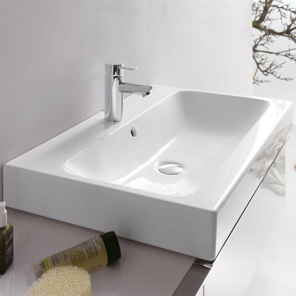Geberit iCon pultra ültethető mosdó, 60x15,5x48,5cm, csaplyuk középen, túlfolyóval (124560000)