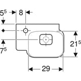 Geberit myDay kézmosó, csaplyuk bal oldalon, túlfolyó nélkül, KeraTect mázzal, 40x10,5x28cm-1