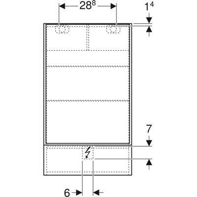 Geberit Selnova tükrös szekrény, 49,3x85x17,6cm magasfényű fehér-2