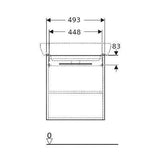 Geberit Selnova alsószekrény mosdóhoz 1 ajtóval 49,3x55,7x42,6 cm-2