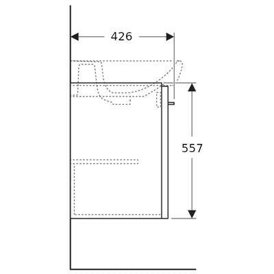 Geberit Selnova alsószekrény mosdóhoz 1 ajtóval 49,3x55,7x42,6 cm-3