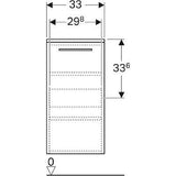 Geberit Selnova oldalsó szekrény egy ajtóval, 33x65.4x33.5cm, magasfényű lakkozott fehér-1