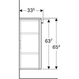 Geberit Selnova oldalsó szekrény egy ajtóval, 33x65.4x33.5cm, magasfényű lakkozott fehér-2