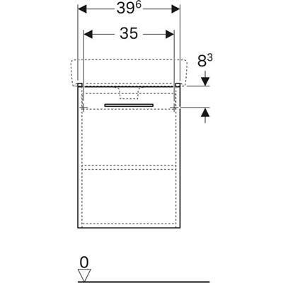 Geberit Selnova alsószekrény kézmosóhoz 1 ajtóval 39,6x55,7x22,6 cm, fehér (500.183.01.1)