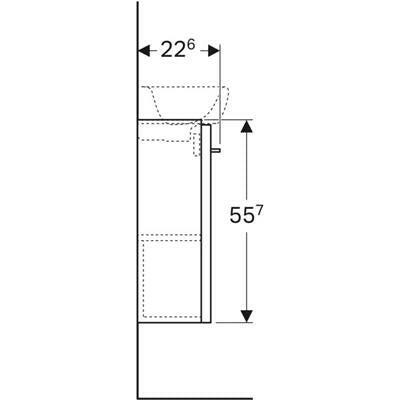 Geberit Selnova alsószekrény kézmosóhoz 1 ajtóval 39,6x55,7x22,6 cm, fehér (500.183.01.1)