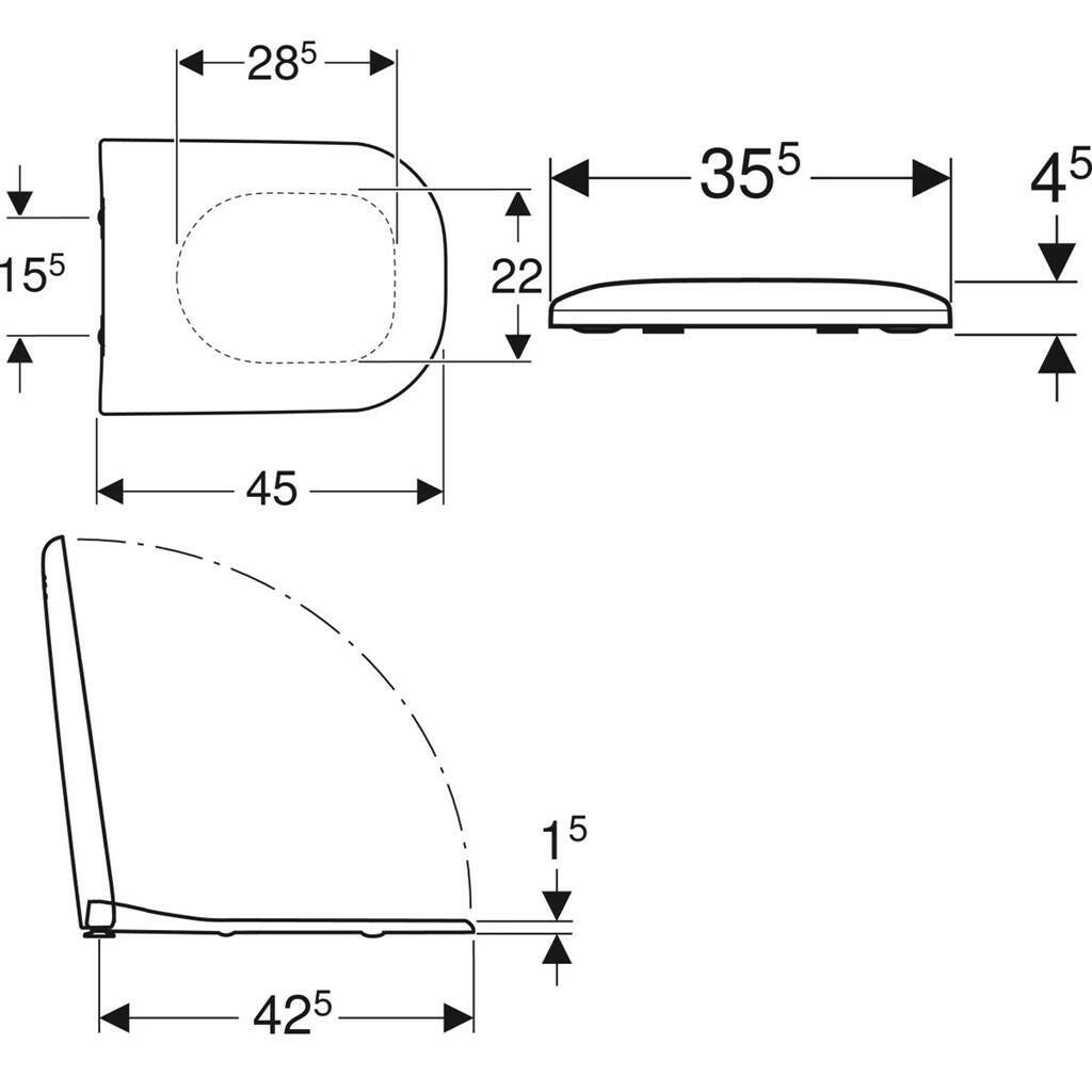 Geberit Smyle WC ülőke tetővel, keskeny design (500.236.01.1)