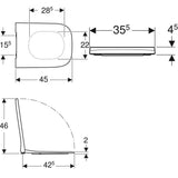 Geberit Smyle Square WC tető, keskeny design-2